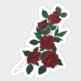 Hidden Flowers in Hidden People - Crimson Rose Sticker